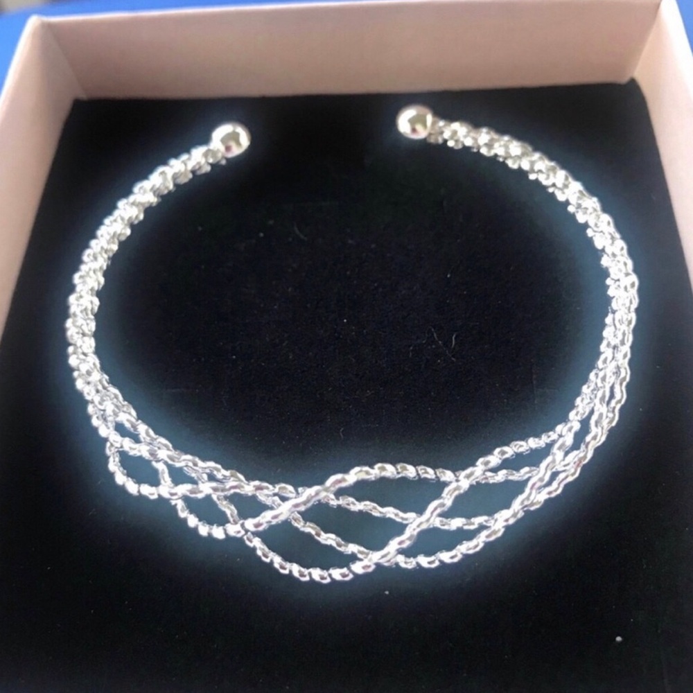 Sterling Silver Twisted Rope Open Cuff Bracelet